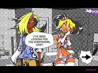 In this group threesome, the ladyboy with big ass and futanari gets creampied by monster cock