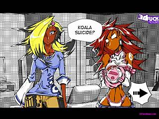 In this group threesome, the ladyboy with big ass and futanari gets creampied by monster cock