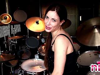 i love how nina shows off her perfect latina body with drums