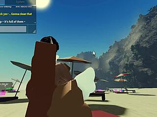 Sucking a huge cock on the beach in roblox condo 2, wow!