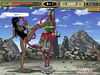 Kung fu girl with big tits in bondage game