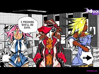 In this group threesome, the ladyboy with big ass and futanari gets creampied by monster cock