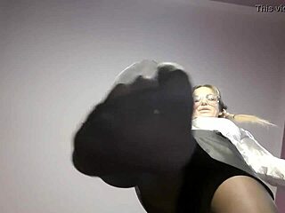 Want me to spit on your feet in this nylon BDSM session?