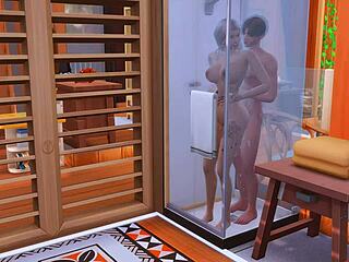 Stepson and Stepmom in Sims 4 Animation Scene