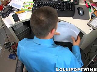 TWO NAUGHTY TWINKS HAVE HARDCORE BUTT SESSION IN THE OFFICE