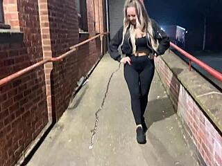 Classy wife pissing outdoors?