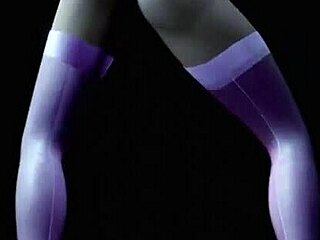 Emotional striptease by hot blonde dancing to music in 3d