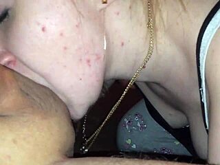 russian teen gives a sweet blowjob at home