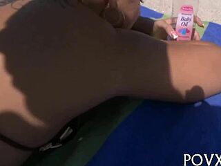 Nikki Stone, the European teen model, gives a nasty blowjob in POV hardcore sex.