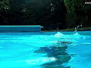 half russian spanish chick irina cage swims nude