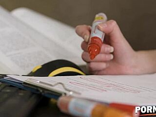 horny college girl turns annoying homework into hardcore anal fuck with secretary roleplay.