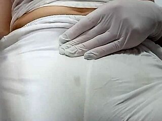 spanking punishment on pussy under white pants intriguing scene