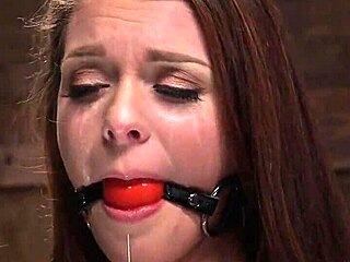 Brunette Slave Takes Huge Cock In Bondage Deepthroat