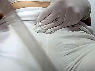 spanking punishment on pussy under white pants intriguing scene