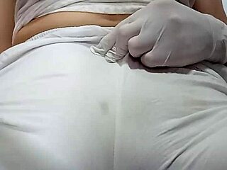 spanking punishment on pussy under white pants intriguing scene