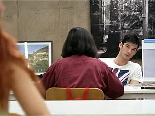 redhead student bangs hard in study room