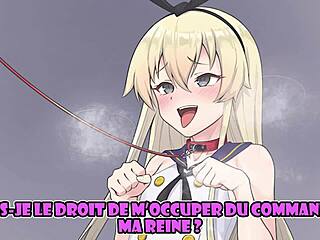 shimakaze plans to make you her sex slave in kancolle hentai with femdom anal play