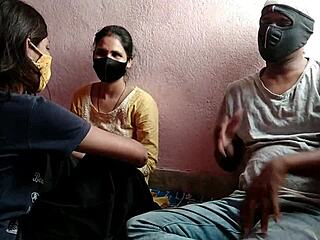 Raw Threesome Action With Step Sister and Friend in Hindi Audio!