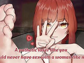 Makima's femdom slave training with humiliation and foot worship