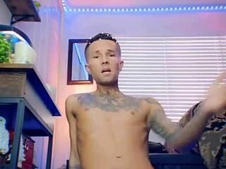 Adorable twink spanks his tight ass while riding a big dildo