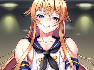 shimakaze plans to make you her sex slave in kancolle hentai with femdom anal play