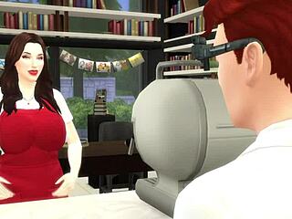 Dexter Spies Everyone Naked with X-Ray Glasses in Sims 4 Hentai