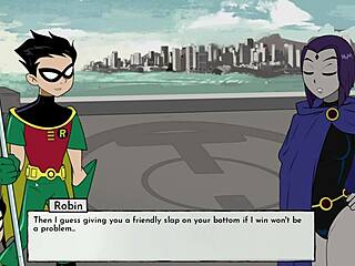 18titans part 4 - raven gets horny in the game