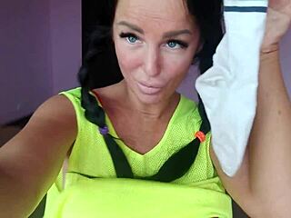 Hot girl humiliates with foot fetish mouth fuck!