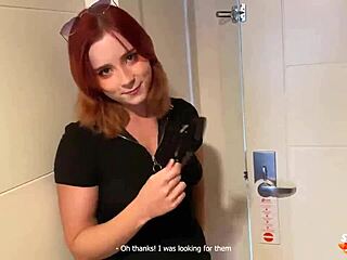 redhead goes wild with hard fucking and deep blowjob action