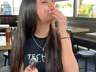 Petite teen Eliza Ibarra gets her wet pussy pounded hard in full Instagram scene.