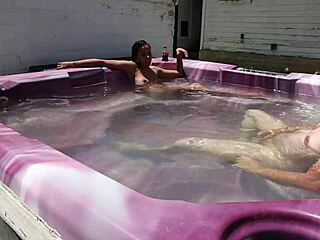 dayanara relaxes in hot tub main 2