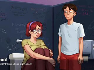 summertime saga innocent redhead judith shows huge tits