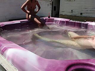 dayanara relaxes in hot tub main 2