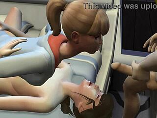 Hidden Blowjob Sparks Wild Threesome With Alien Monsters In 3D.