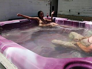 dayanara relaxes in hot tub main 2