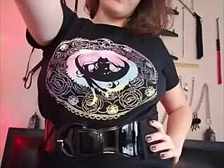 cute nerd plays with herself in panties during a sexting session