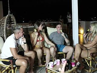 Elo Cardone And Victor Mustang Sheer Red Bisexual Swingers Glamour