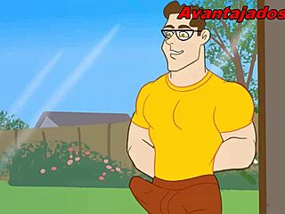 Watch the black guy and gardener in gay cartoon sex