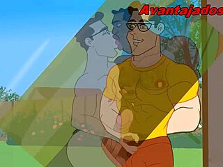 Watch the black guy and gardener in gay cartoon sex