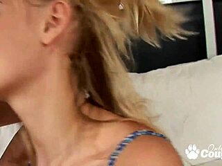 Does delicious teen samantha drain balls with her mouth?