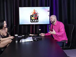 Paulo Avelar and TIV models in hot cast with Victoria Beatriz in sheer red lingerie, feeling the swingers' passion