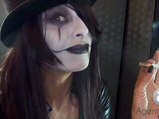 Goth Girl Shows Off Smoking Styles!