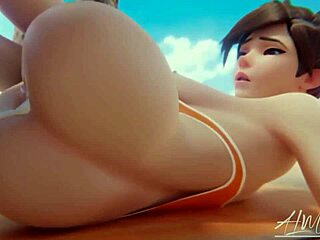 overwatch tracer's emotional compilation of blowjob, doggystyle, and riding in hentai r34.