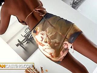 african casting - sassy perfect tits ebony rides big white cock agent