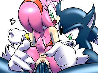 Sonic and Amy in hentai style