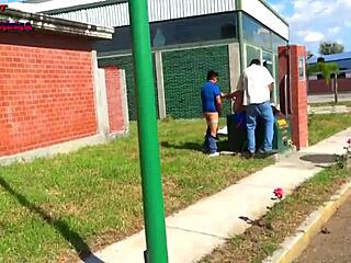 Danna Hot begs two guys for hard street banging, watch now!