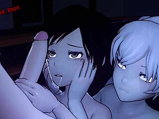 ในจักรวาล RWBY ทีม RWBY เล่น orgy ดุเดือดกับ fingering masturbation และ facials ใน 3D