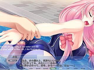 hey, akumeru family yunagi route part 2 pounding in the pool with big tits and ass