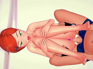 Gwen esta caliente se pone su traje de baño para follar hentai version adulta