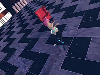 Pink Cat From Touhou In This Mmd Animation Scene